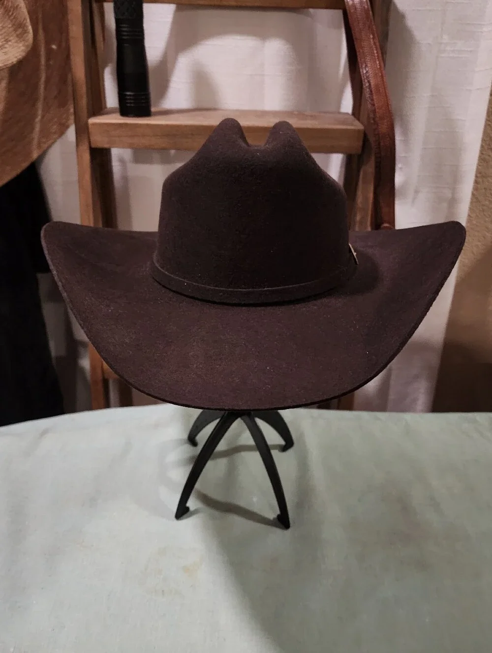 Men's Stallion Stetson XXX Dark Brown Felt Western Hat with Silver Buckle